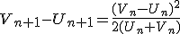 3$V_{n+1}-U_{n+1}=\frac{(V_n-U_n)^2}{2(U_n+V_n)}